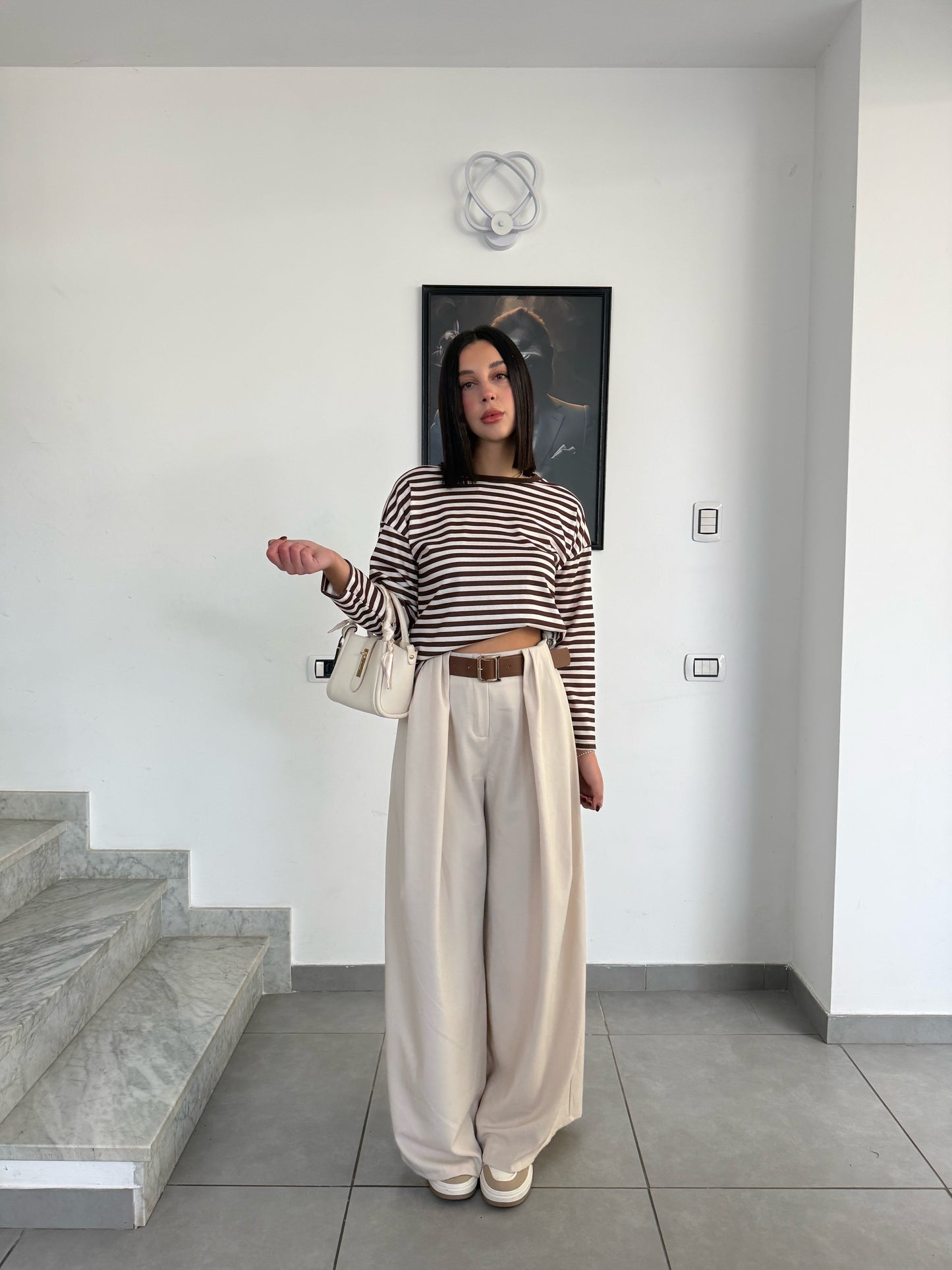 pantalone madison beige