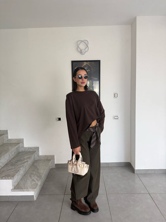 Pantalone foulard brown