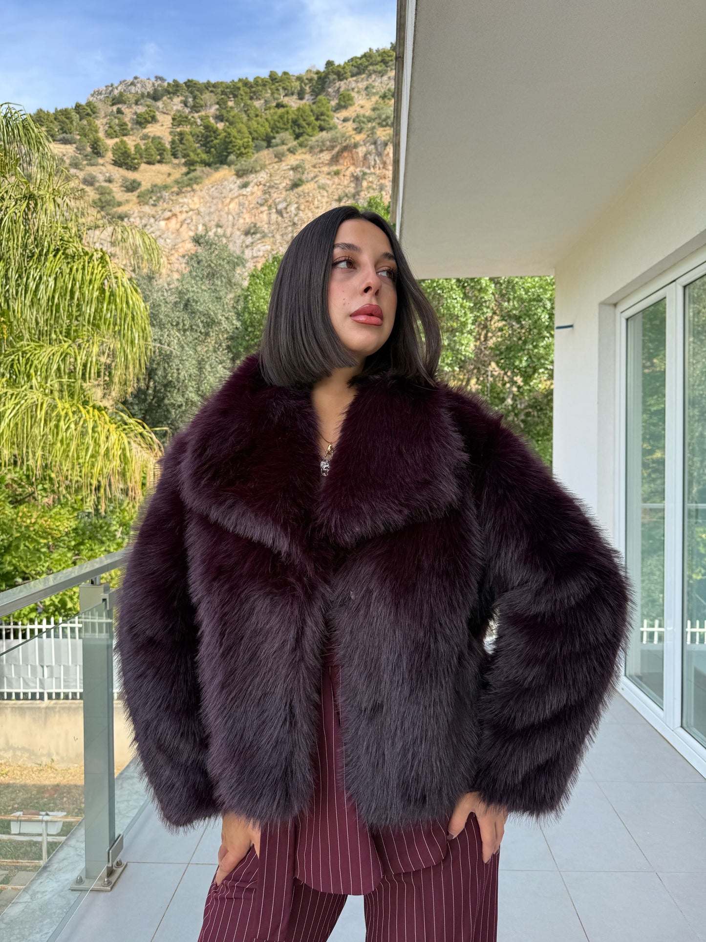 Pelliccia Madison bordeaux