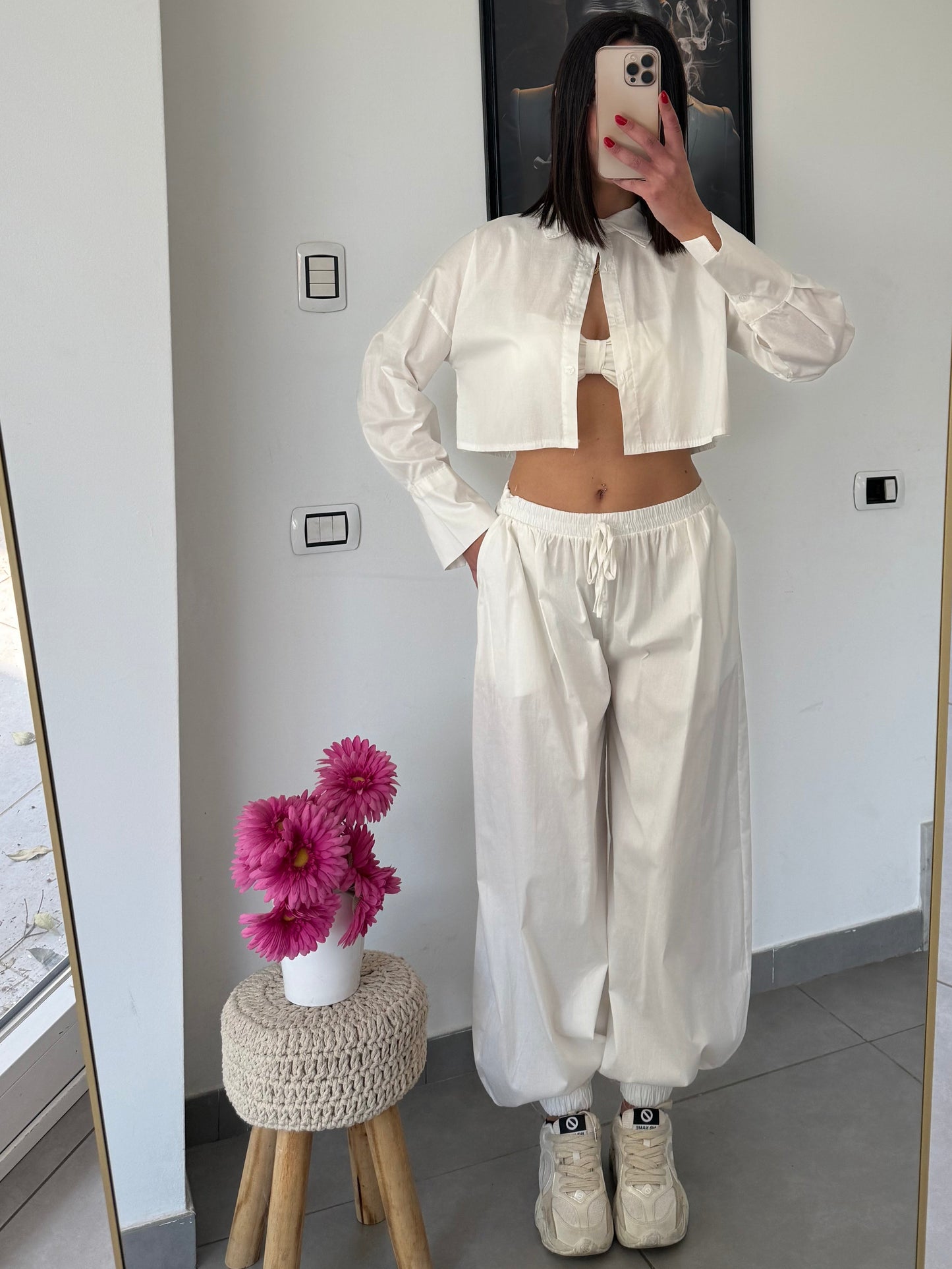 Coordinato cotton tre pezzi bianco
