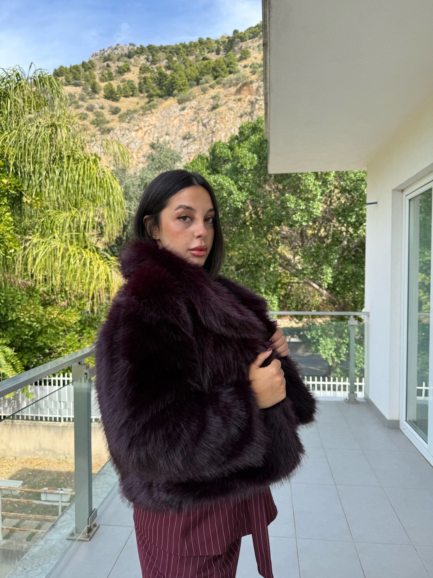Pelliccia Madison bordeaux