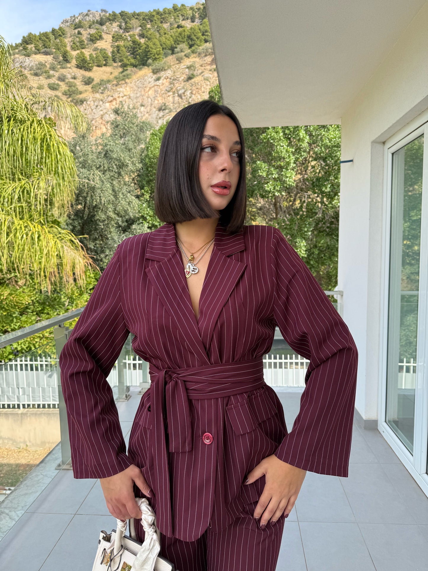 Tailleur angel bordeaux