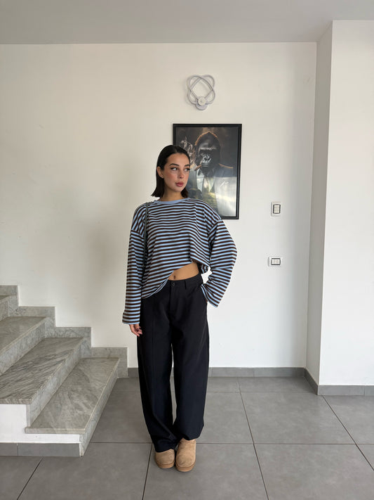 Pantalone foulard blu