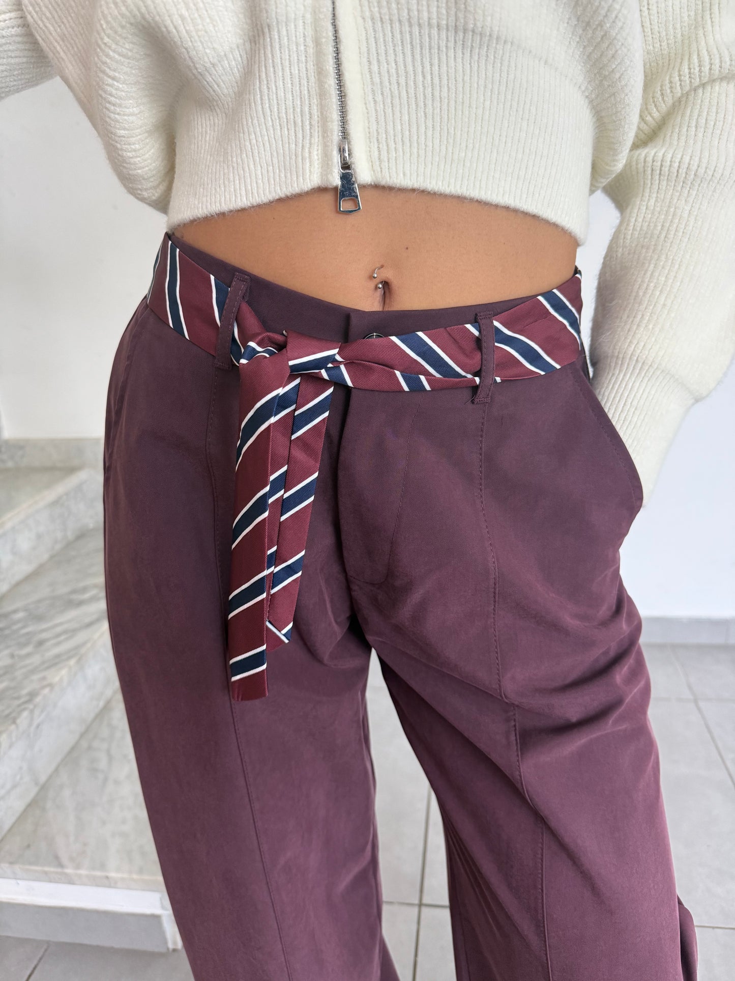 Pantalone foulard bordeaux