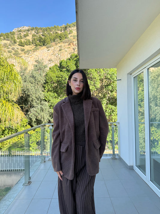 cappotto blazer brown