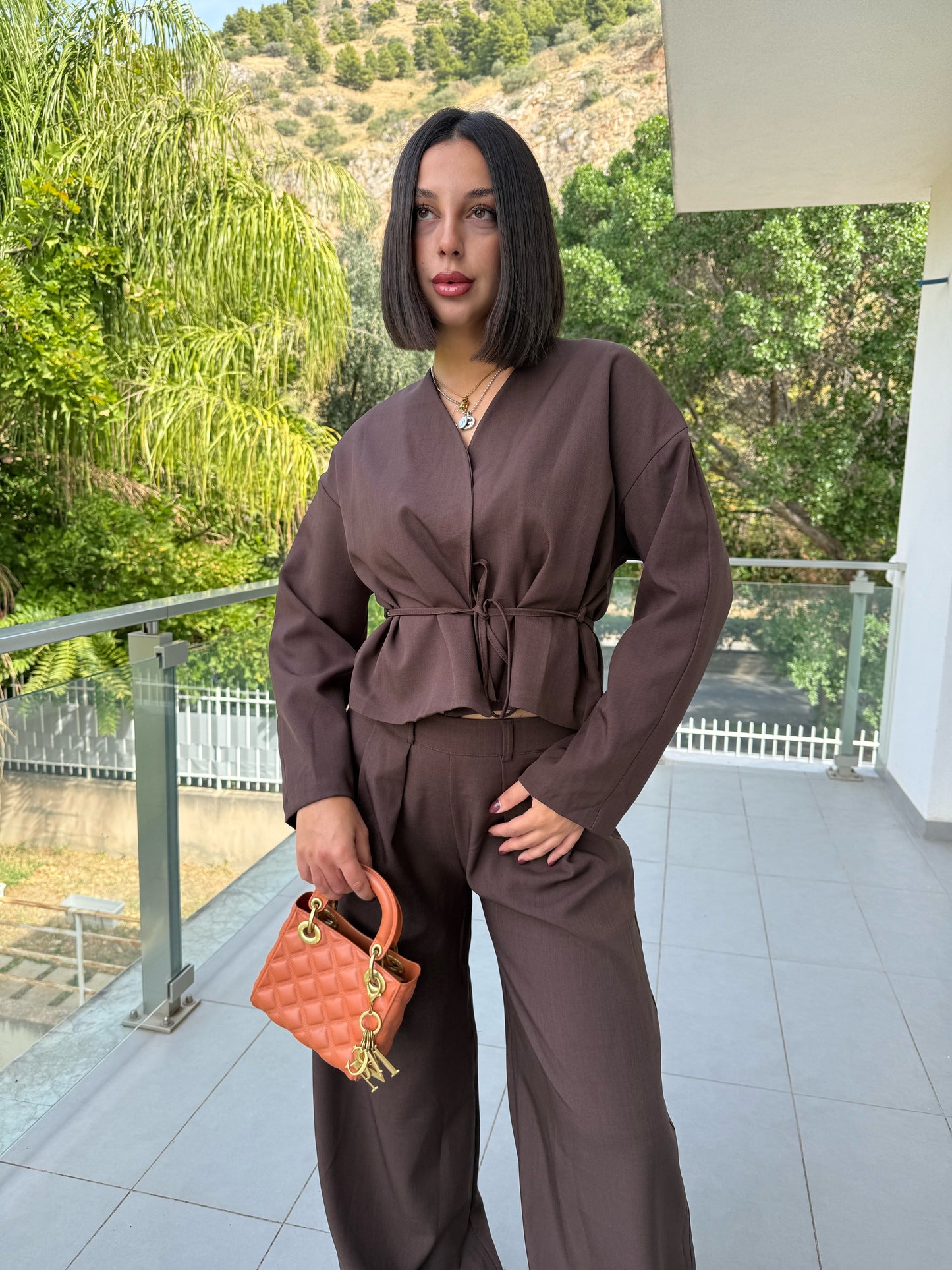 Coordinato busy brown
