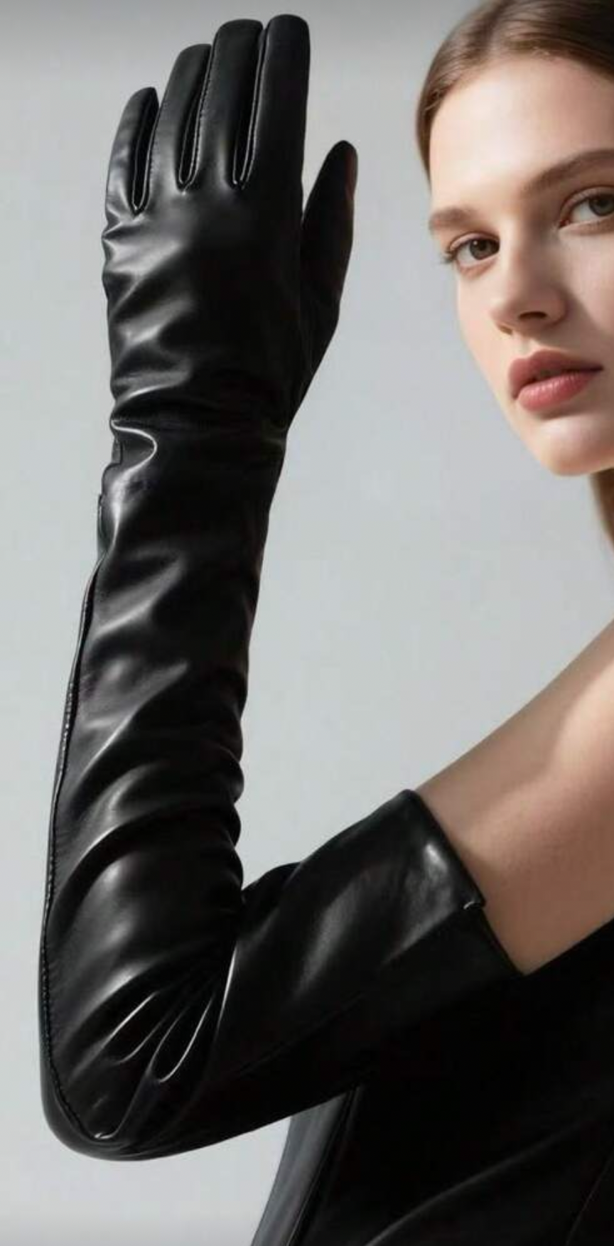 guanti similpelle neri