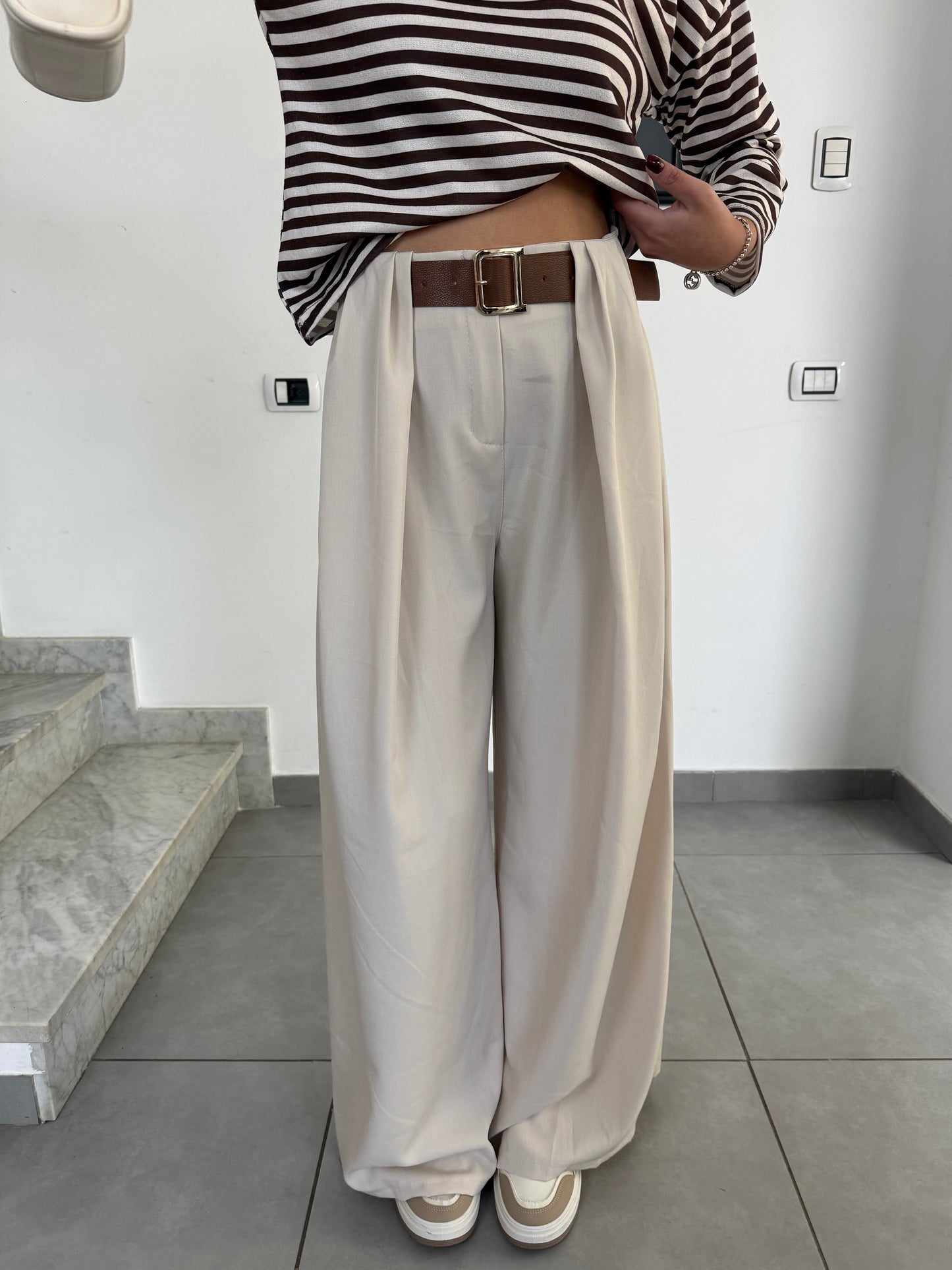 pantalone madison beige