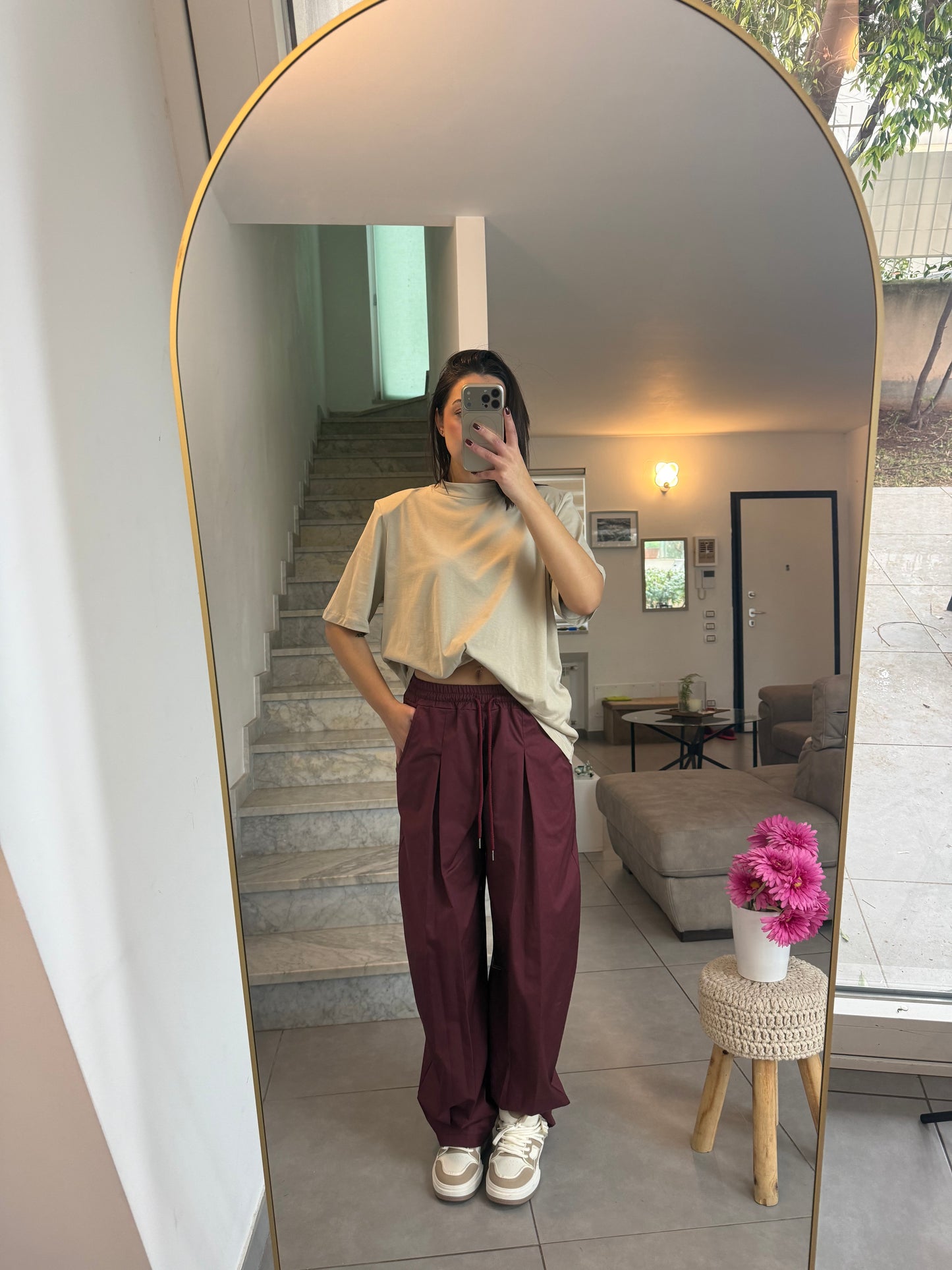 Pantalone primavera bordeaux