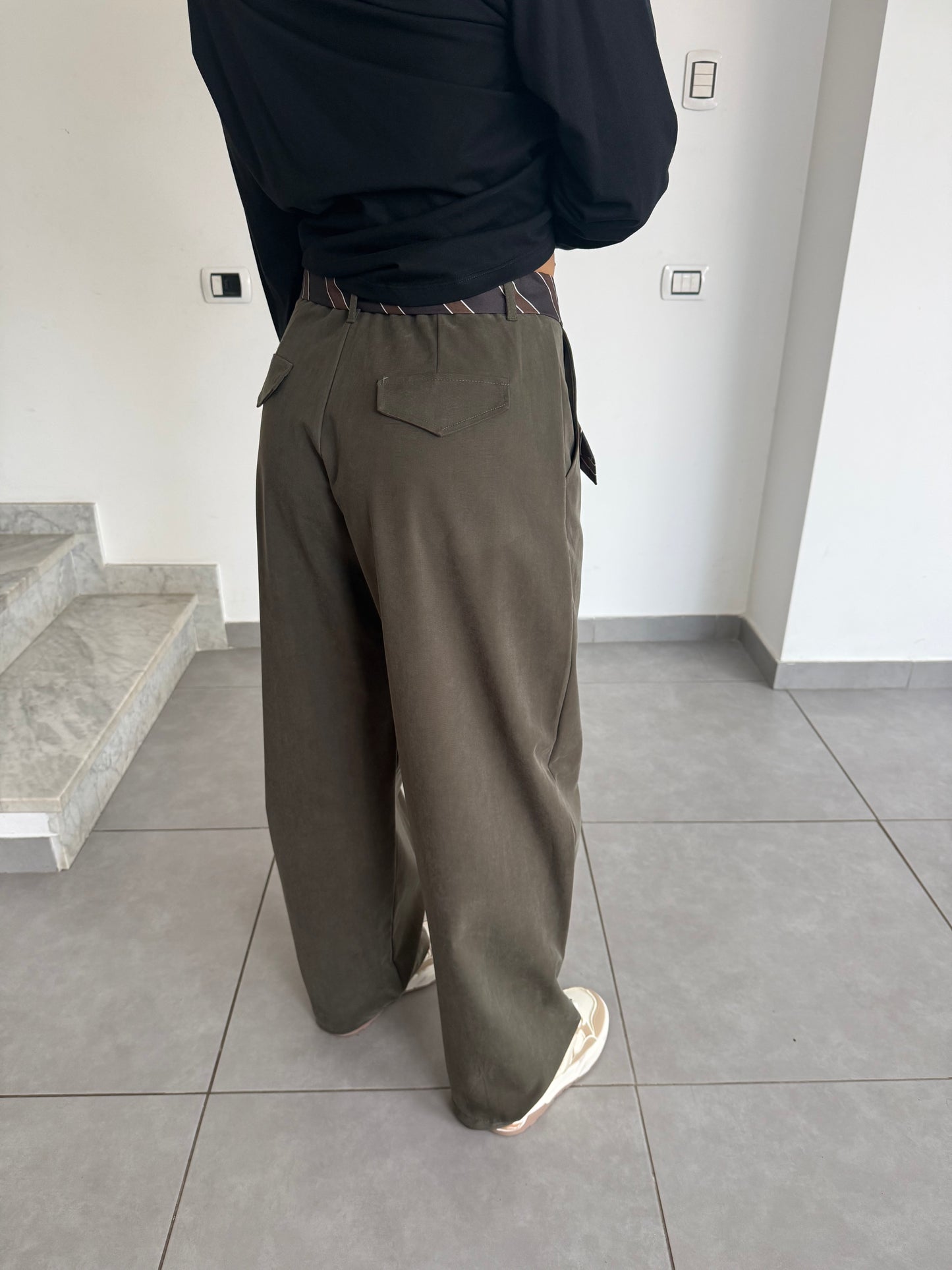 Pantalone foulard verde militare