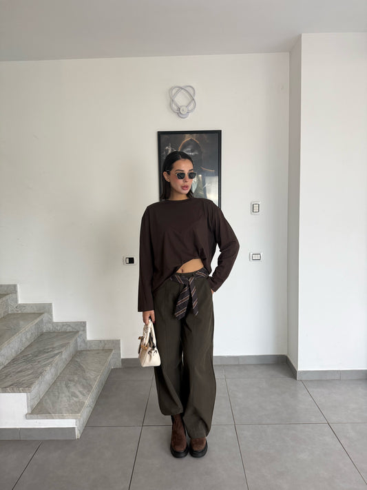 Pantalone foulard brown