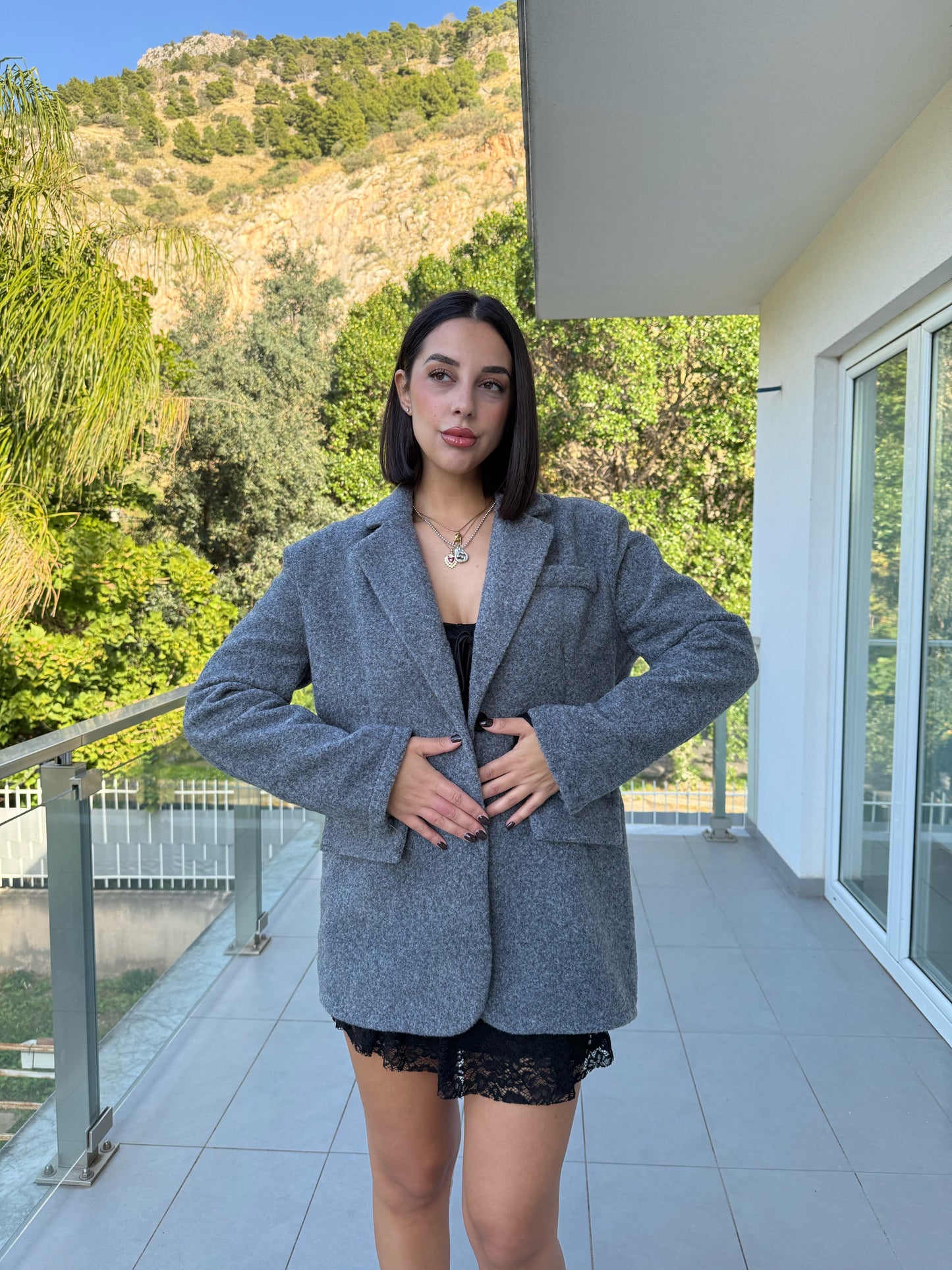cappotto blazer grigio