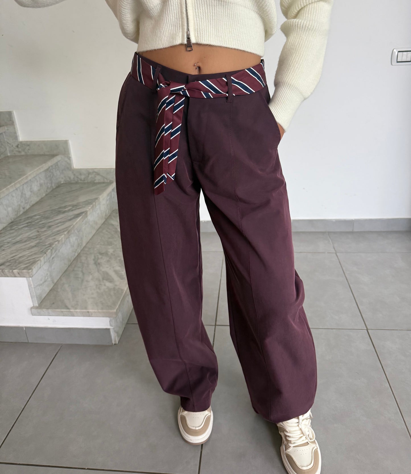 Pantalone foulard bordeaux