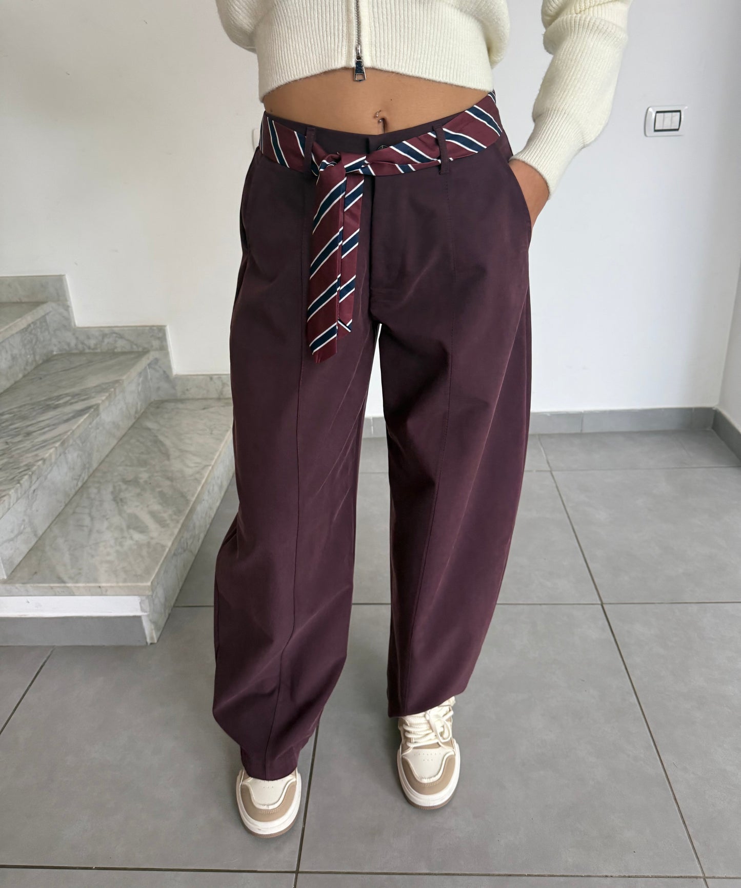 Pantalone foulard bordeaux