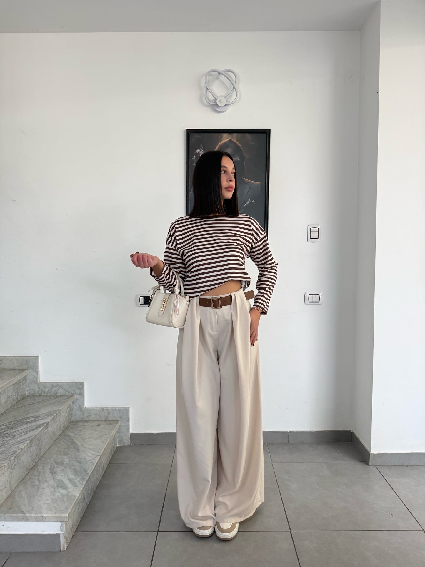 pantalone madison beige