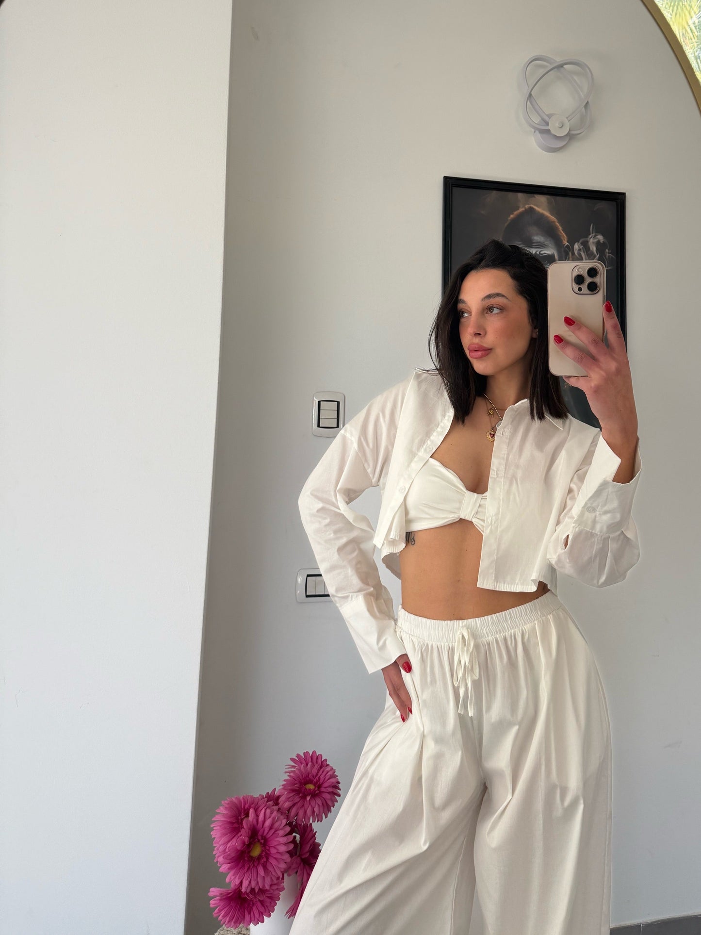 Coordinato cotton tre pezzi bianco