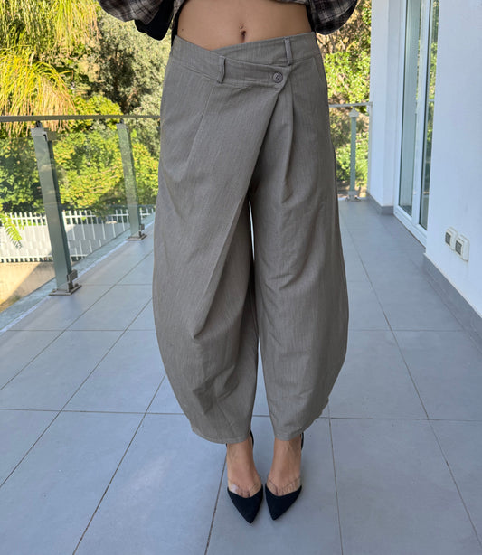 Pantalone desigual tortora