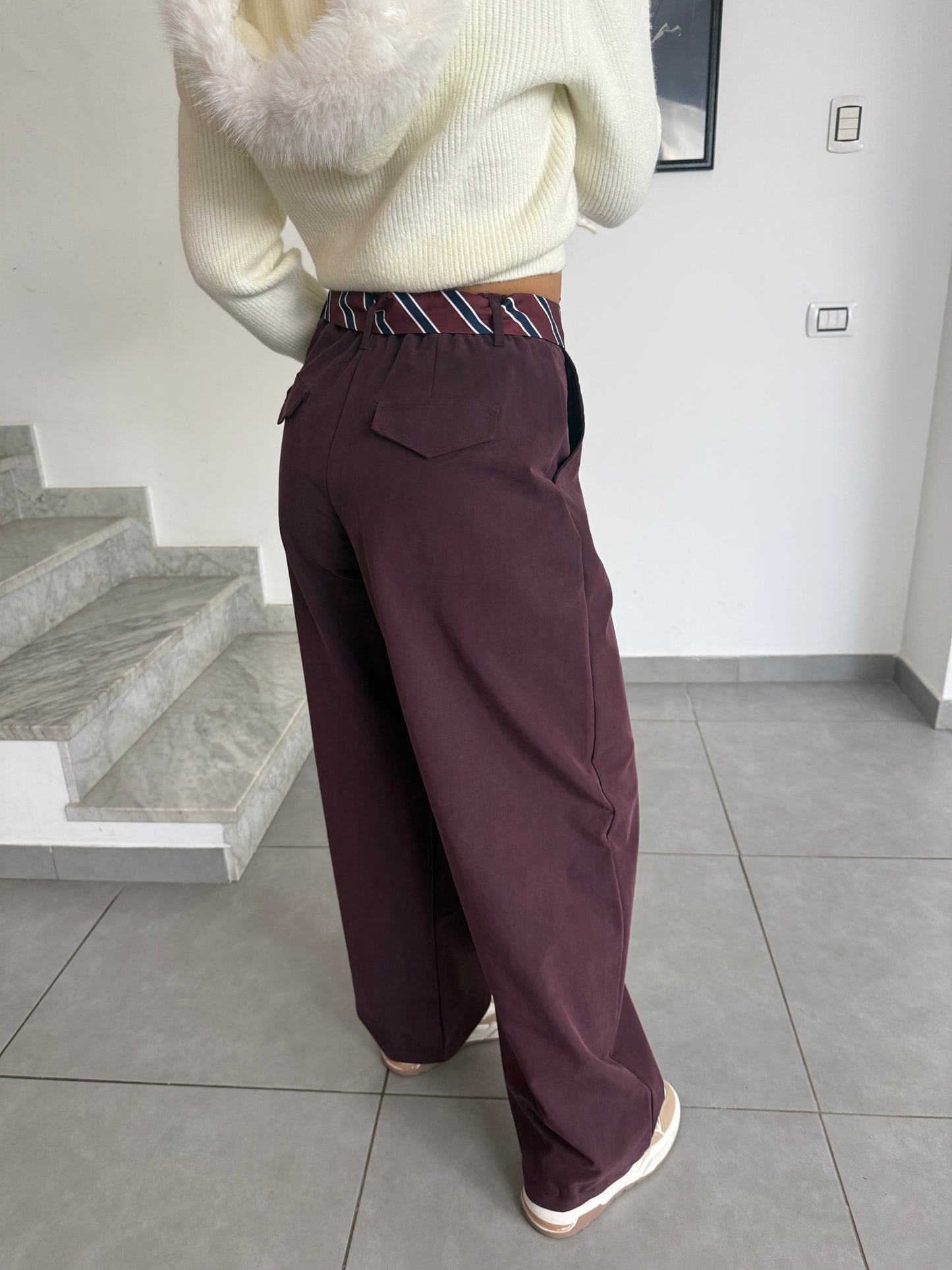 Pantalone foulard bordeaux