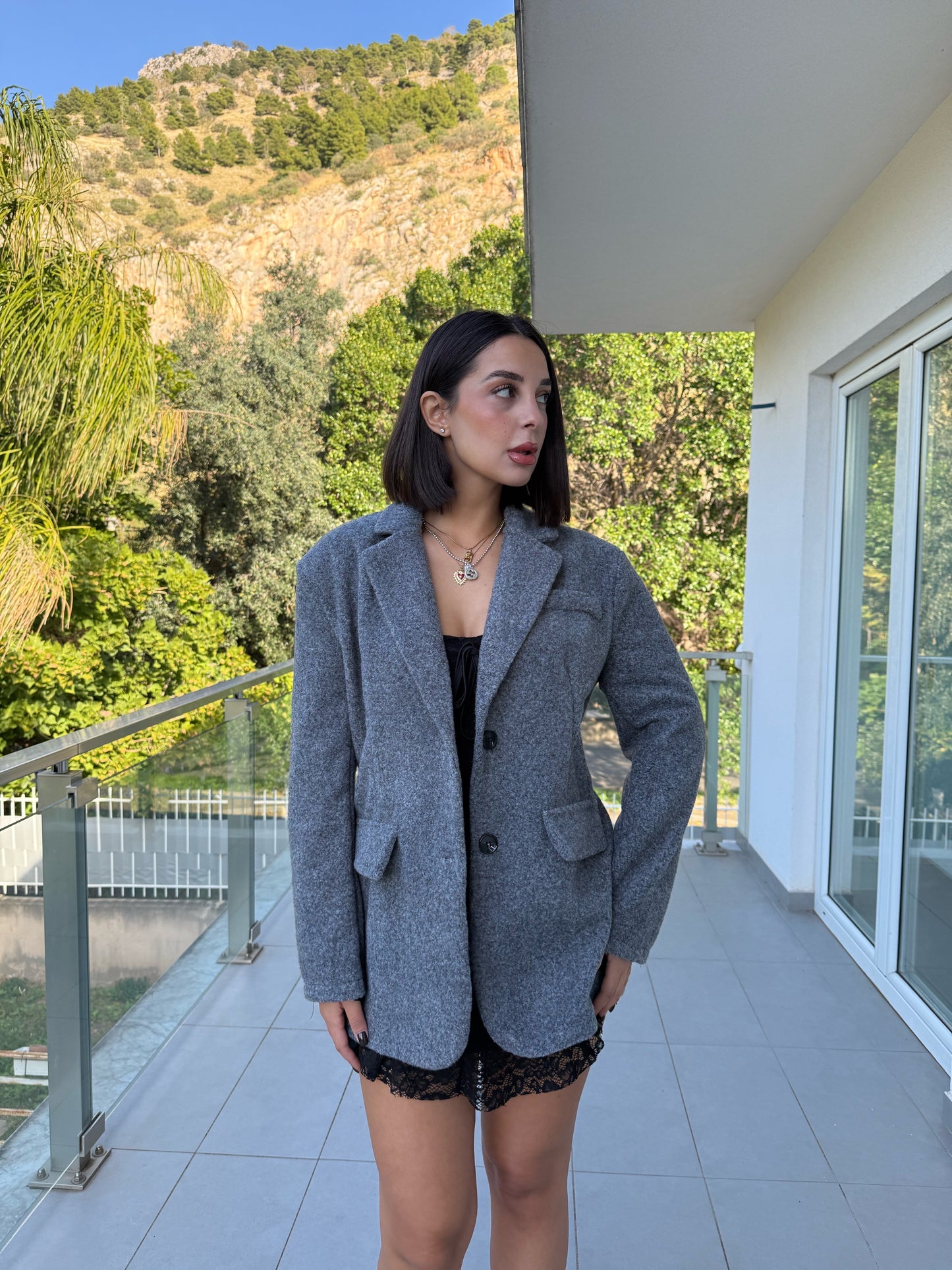 cappotto blazer grigio