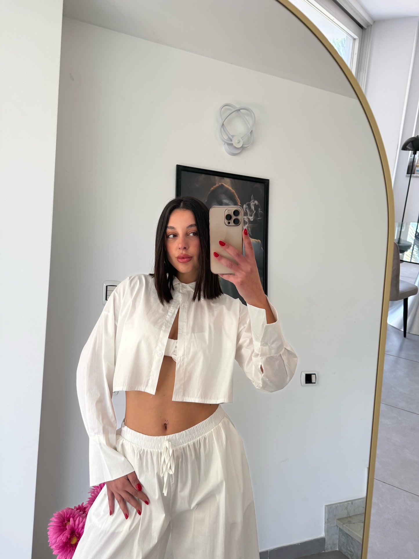 Coordinato cotton tre pezzi bianco