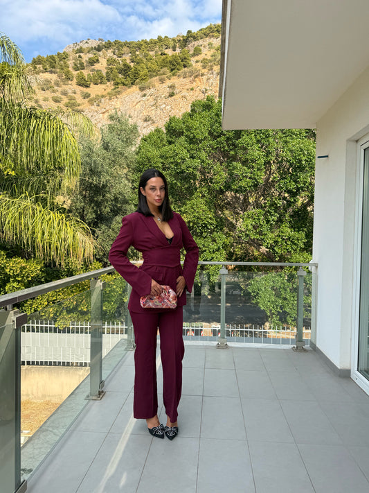 Tailleur selena bordeaux